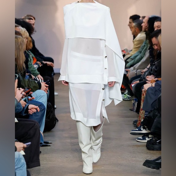 Proenza Shouler tee knee high boots baggy white nappa leather size 6 NWB runway - Picture 1 of 15